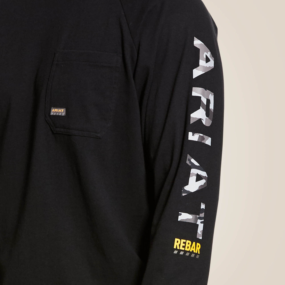 Rebar Cotton Strong Graphic T-Shirt Men - BLACK