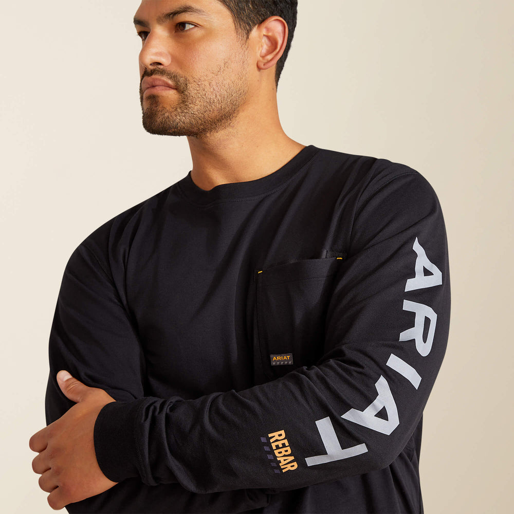 Rebar Workman Logo T-Shirt Men - BLACK/ALLOY