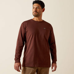 Rebar Cotton Strong Hardhead T-Shirt Men - BITTER CHOCOLATE