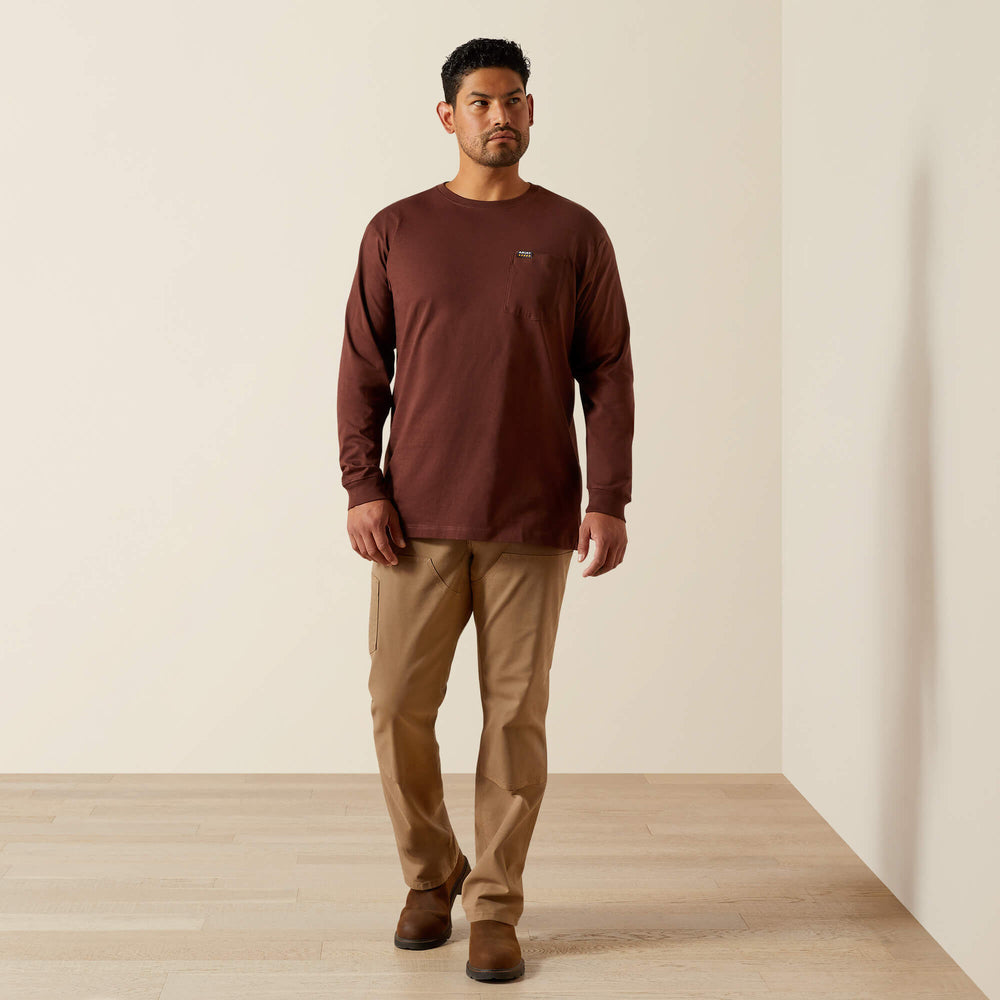 Rebar Cotton Strong Hardhead T-Shirt Men - BITTER CHOCOLATE