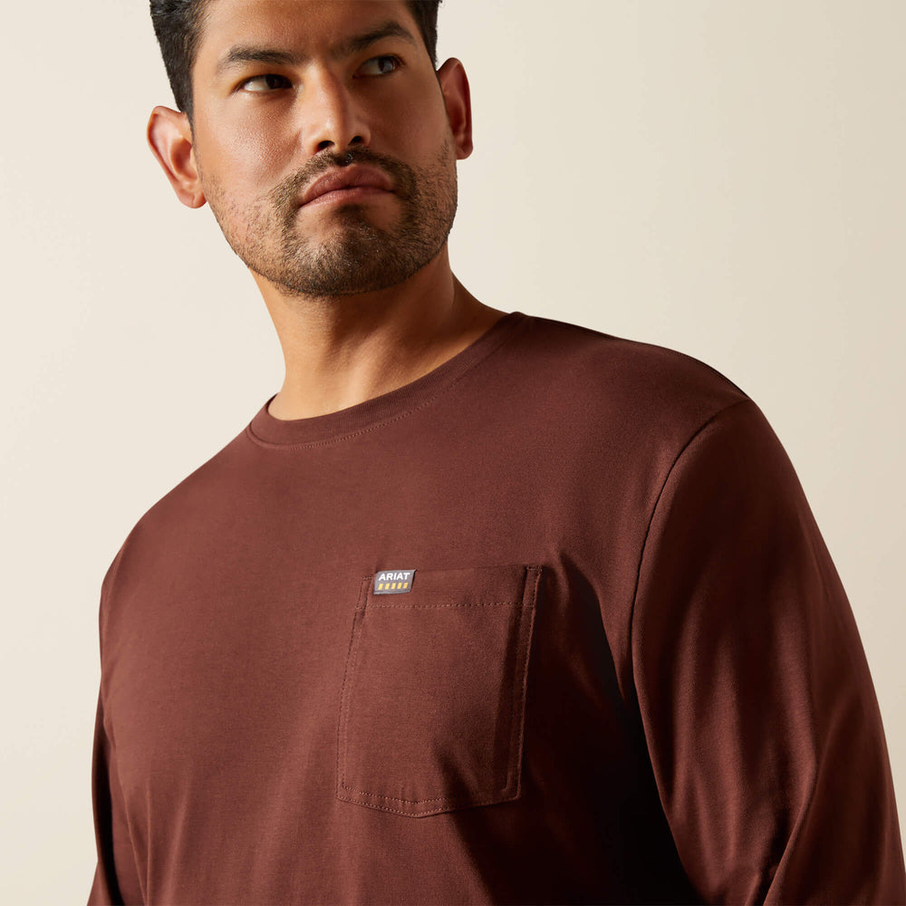 Rebar Cotton Strong Hardhead T-Shirt Men - BITTER CHOCOLATE