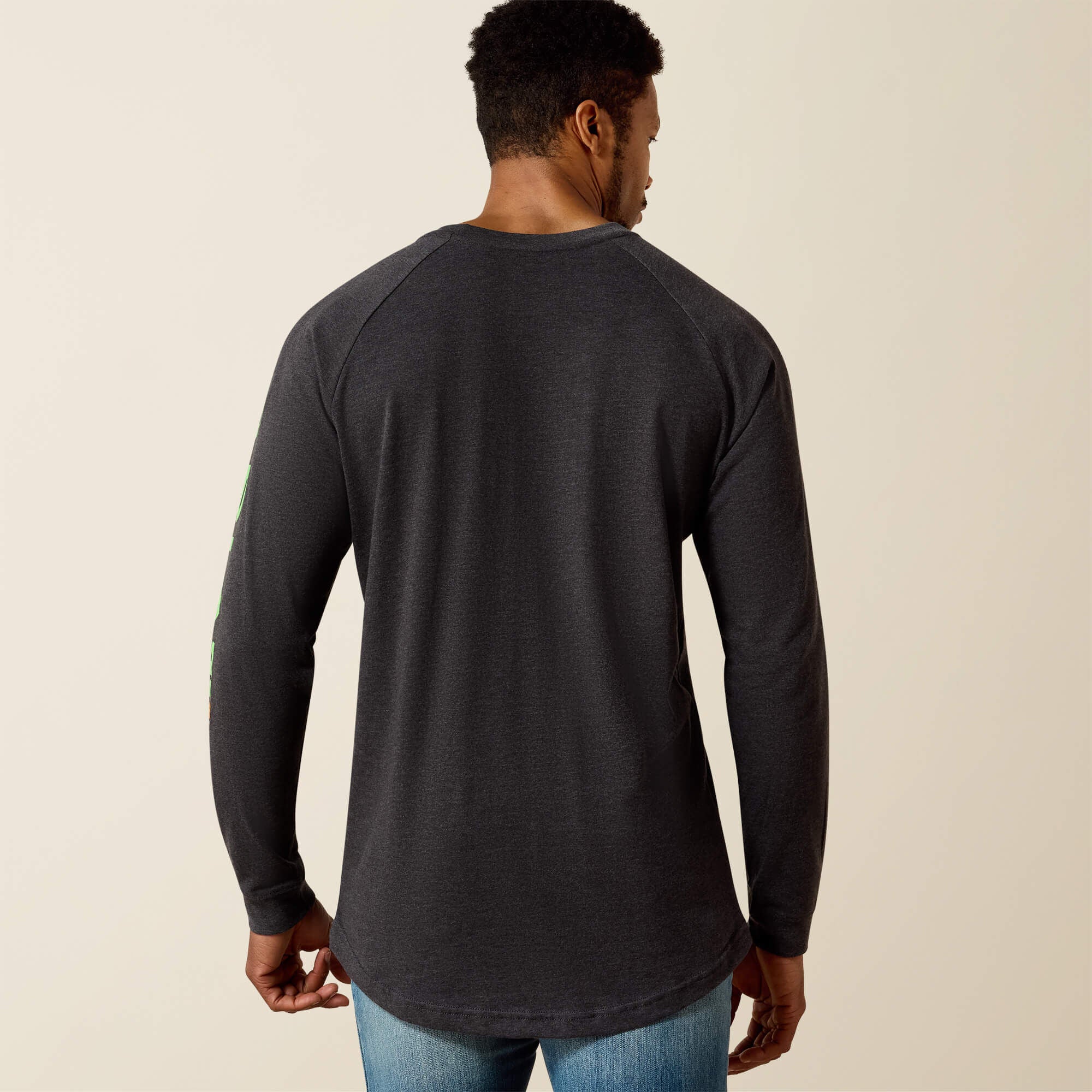 Rebar Cotton Strong Graphic T-Shirt Men - CHARCOAL HEATHER/LIME