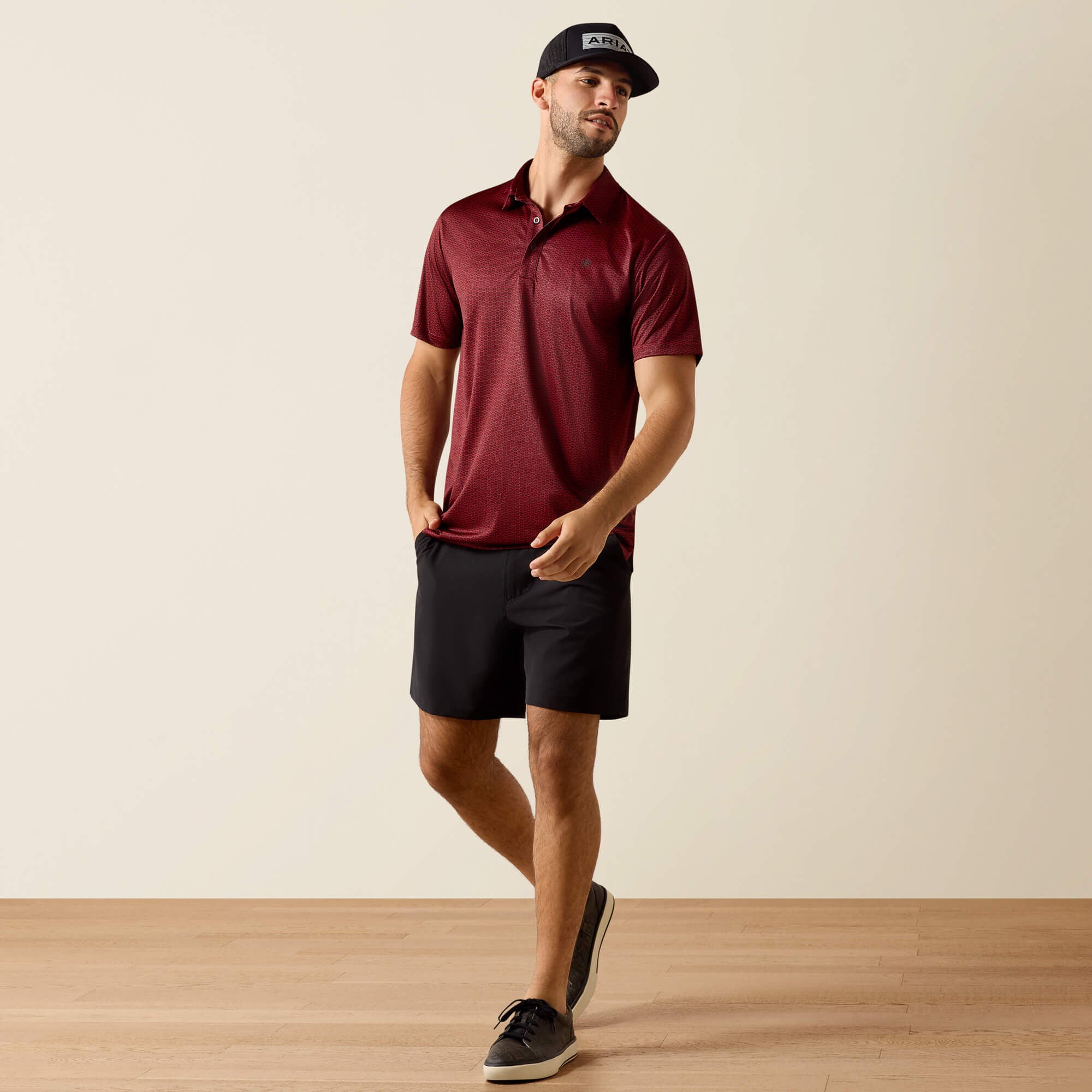 All Over Print Fitted Polo Men - CHILI PEPPER TRIBE GEO PRINT
