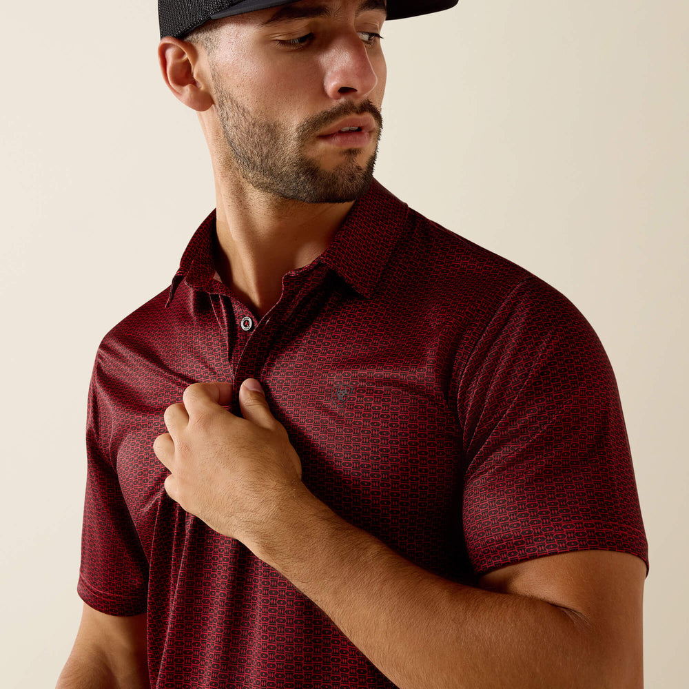 All Over Print Fitted Polo Men - CHILI PEPPER TRIBE GEO PRINT