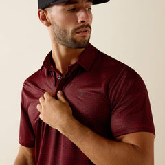All Over Print Fitted Polo Men - CHILI PEPPER TRIBE GEO PRINT