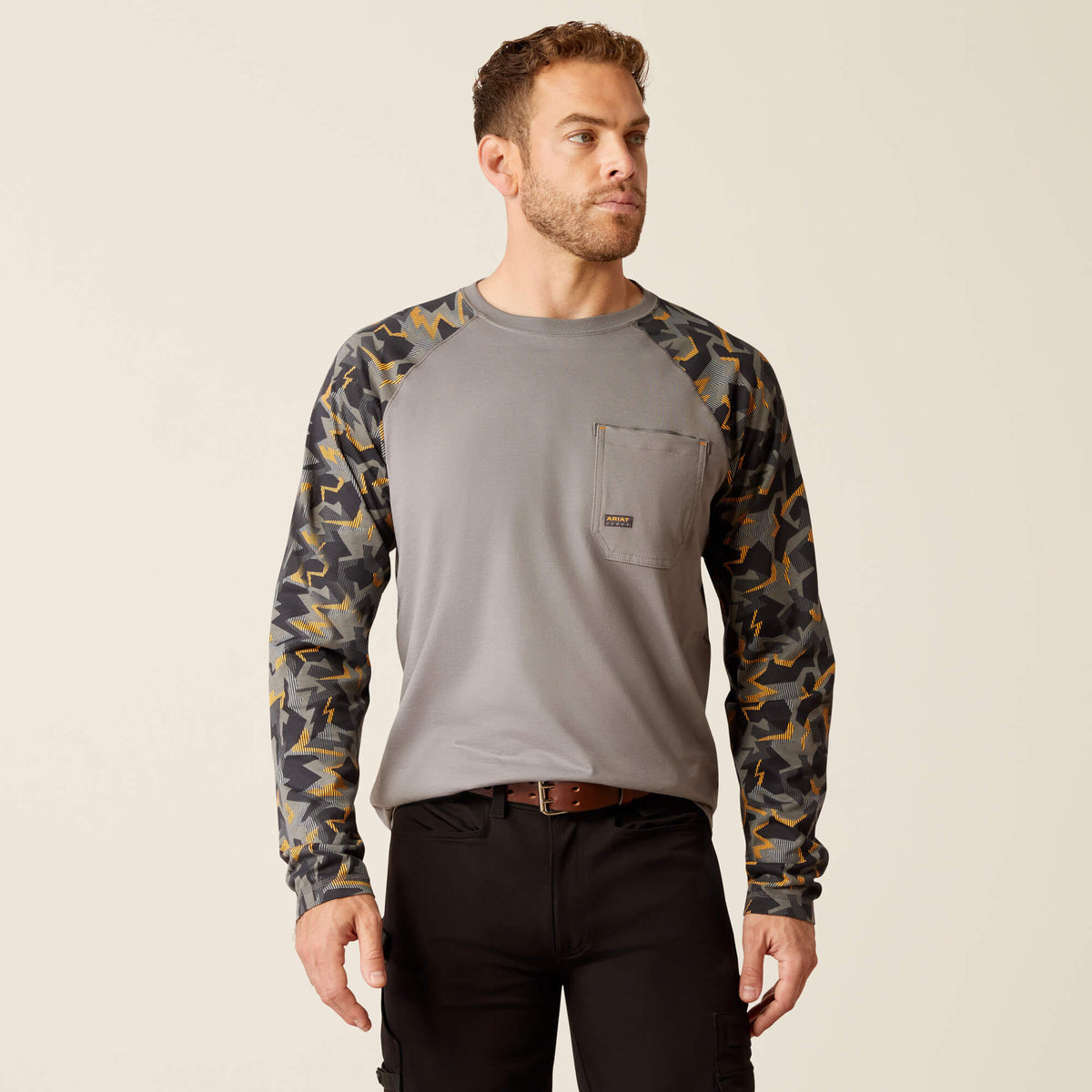 Rebar Workman Baseball T-Shirt Men - CHARCOAL GREY CAMO