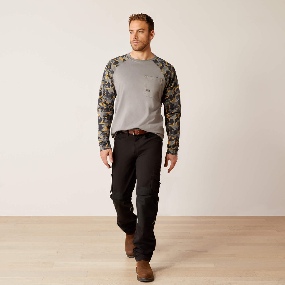 Rebar Workman Baseball T-Shirt Men - CHARCOAL GREY CAMO