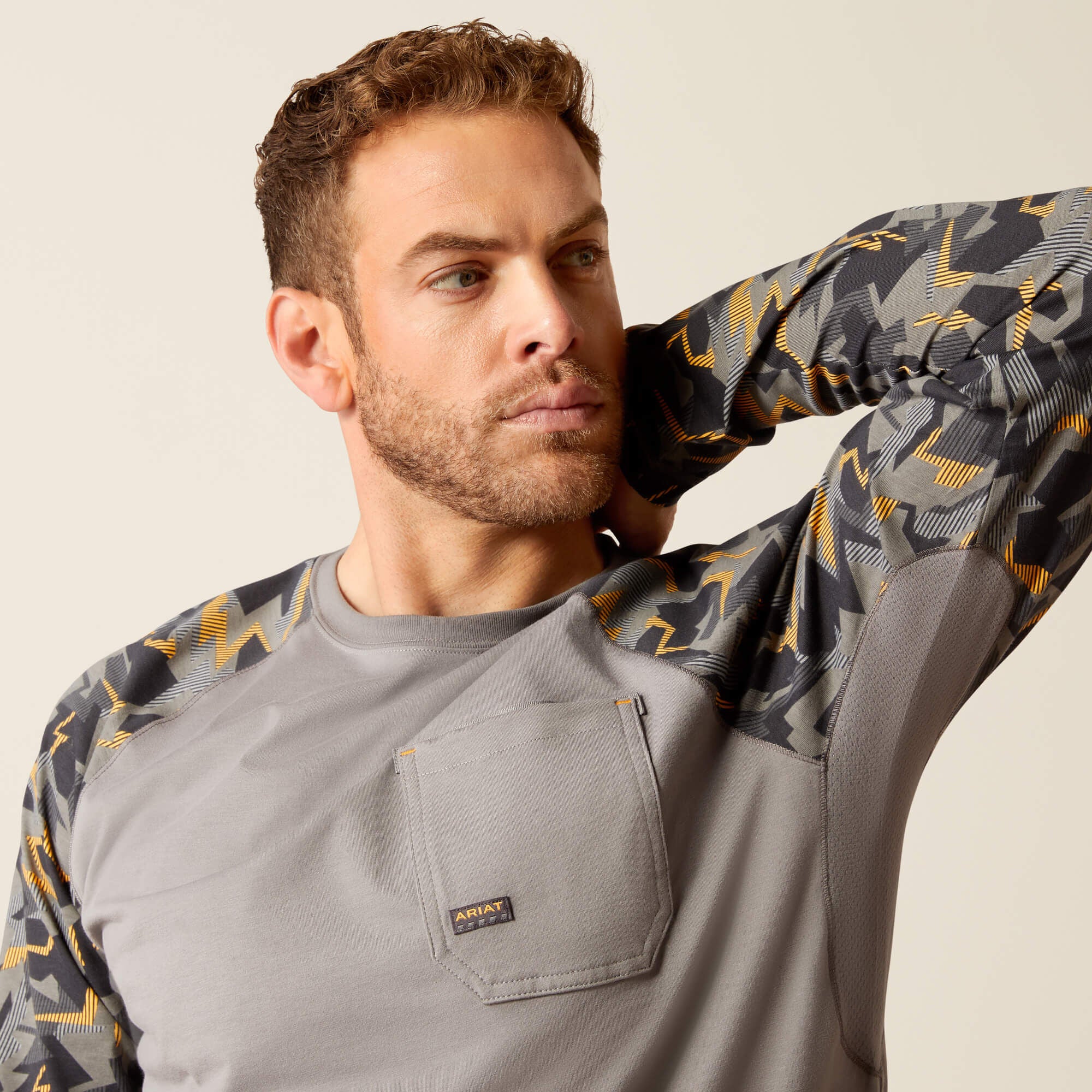 Rebar Workman Baseball T-Shirt Men - CHARCOAL GREY CAMO