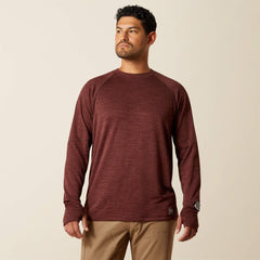 Rebar Gridwork Crewneck T-Shirt Men - BITTER CHOCOLATE