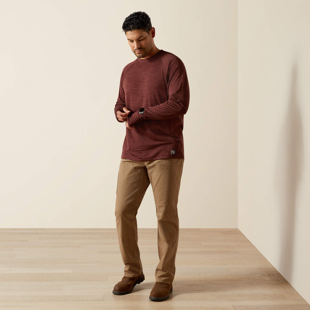 Rebar Gridwork Crewneck T-Shirt Men - BITTER CHOCOLATE