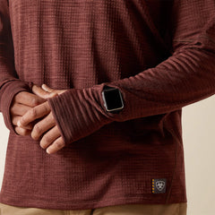 Rebar Gridwork Crewneck T-Shirt Men - BITTER CHOCOLATE