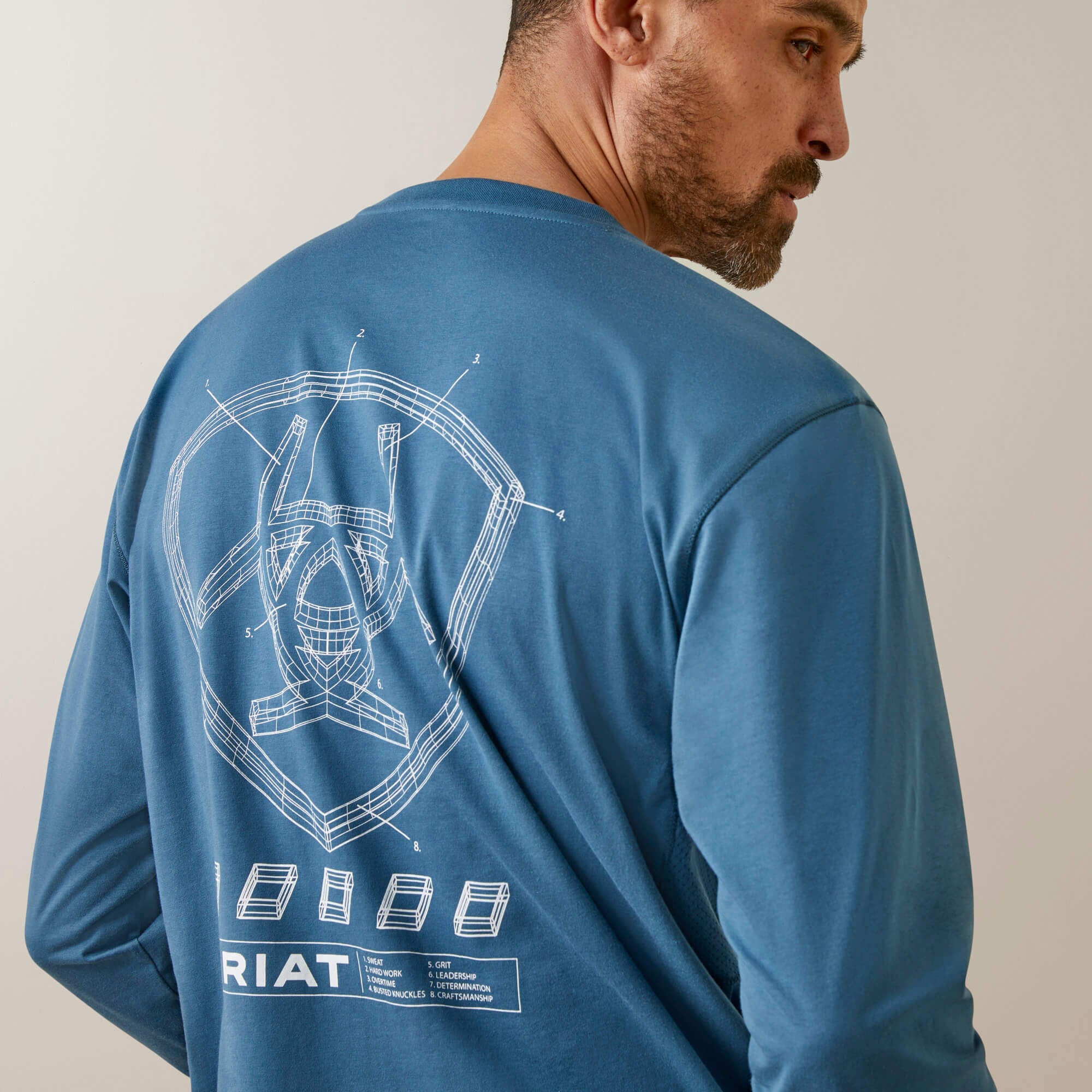 Rebar Workman Blueprint Men - INDIAN TEAL