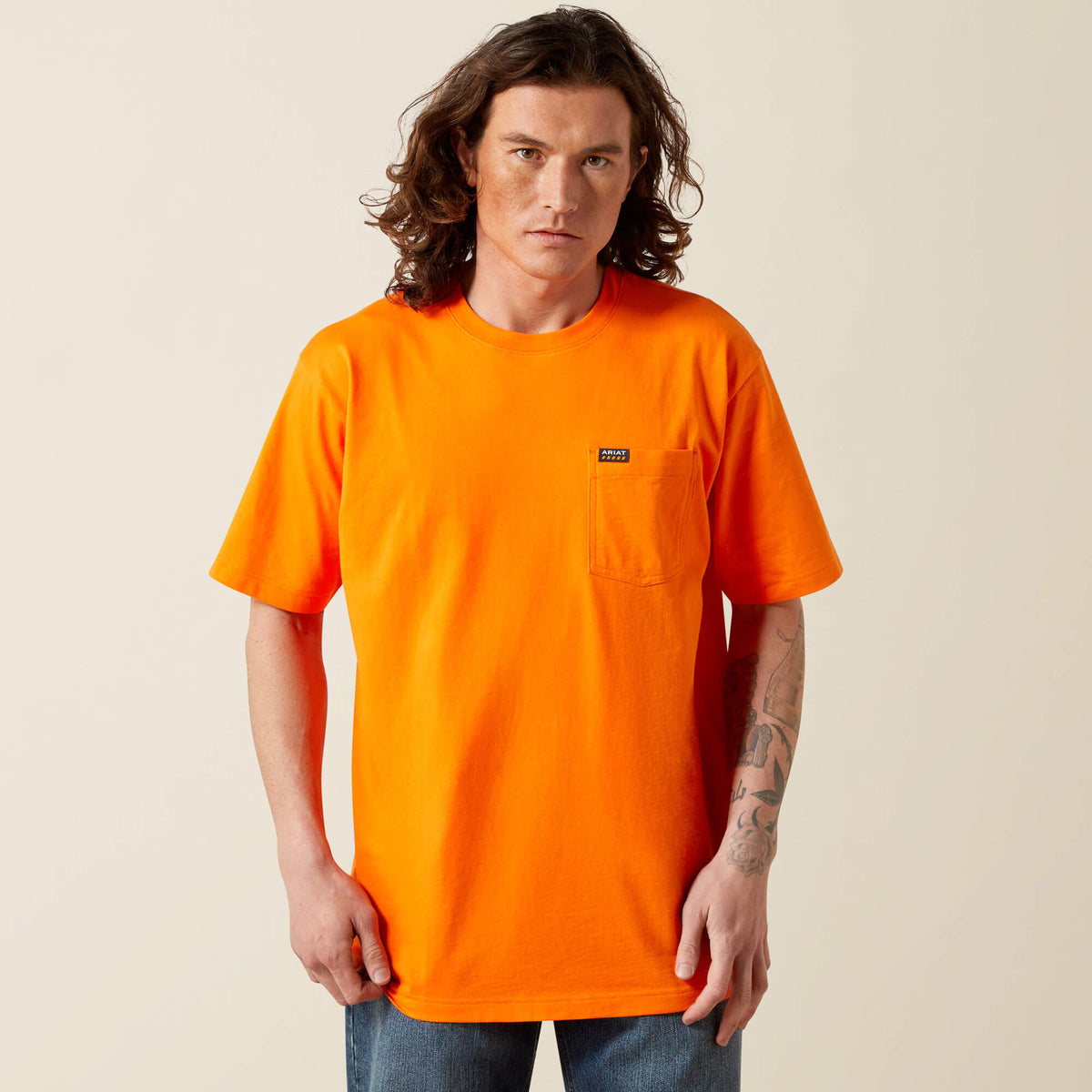 Rebar Cotton Strong Standard Pocket T-Shirt Men - SAFETY ORANGE