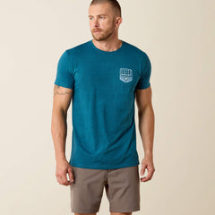 Ariat Stripe Patriotic Badge T-Shirt Men - MONACO BLUE