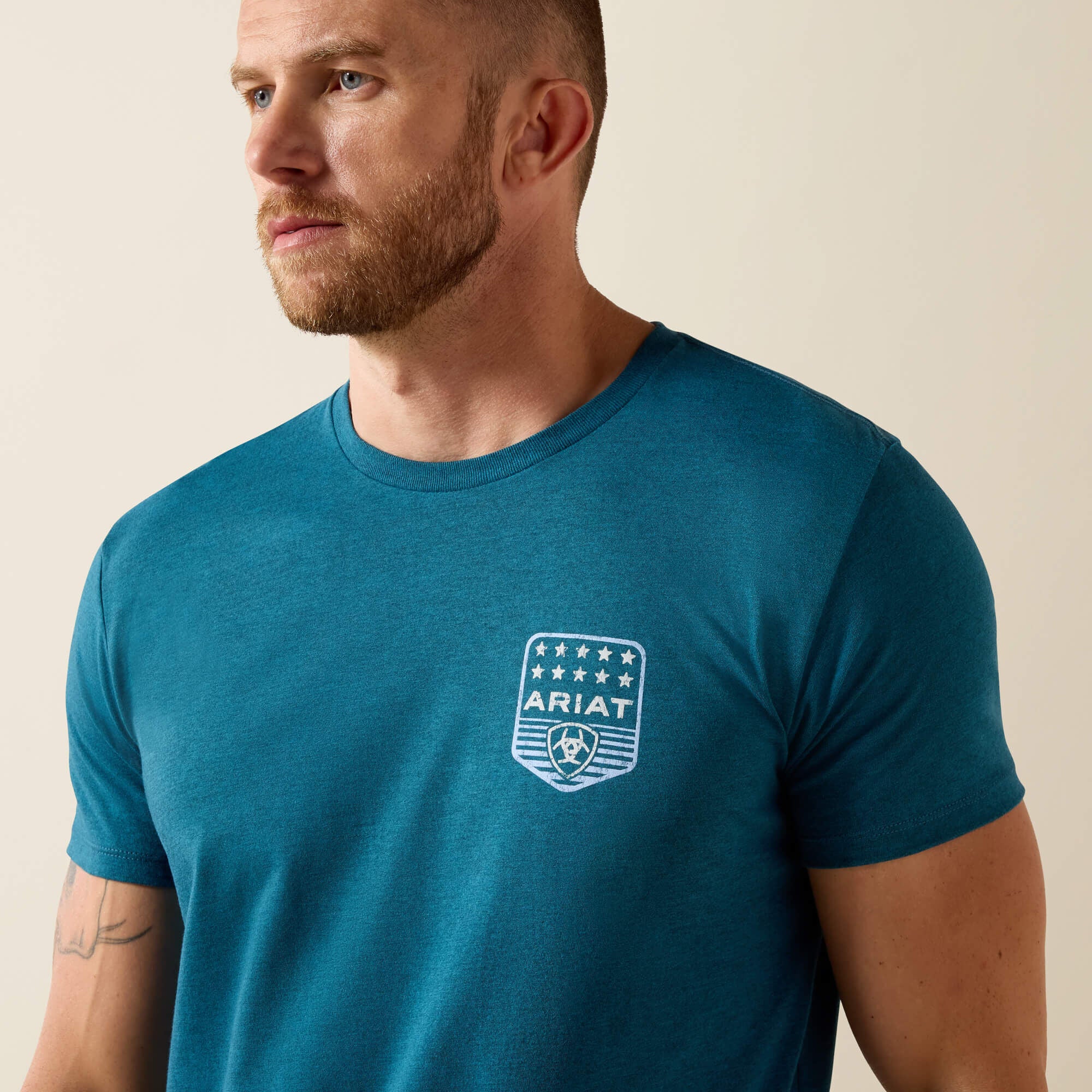 Ariat Stripe Patriotic Badge T-Shirt Men - MONACO BLUE