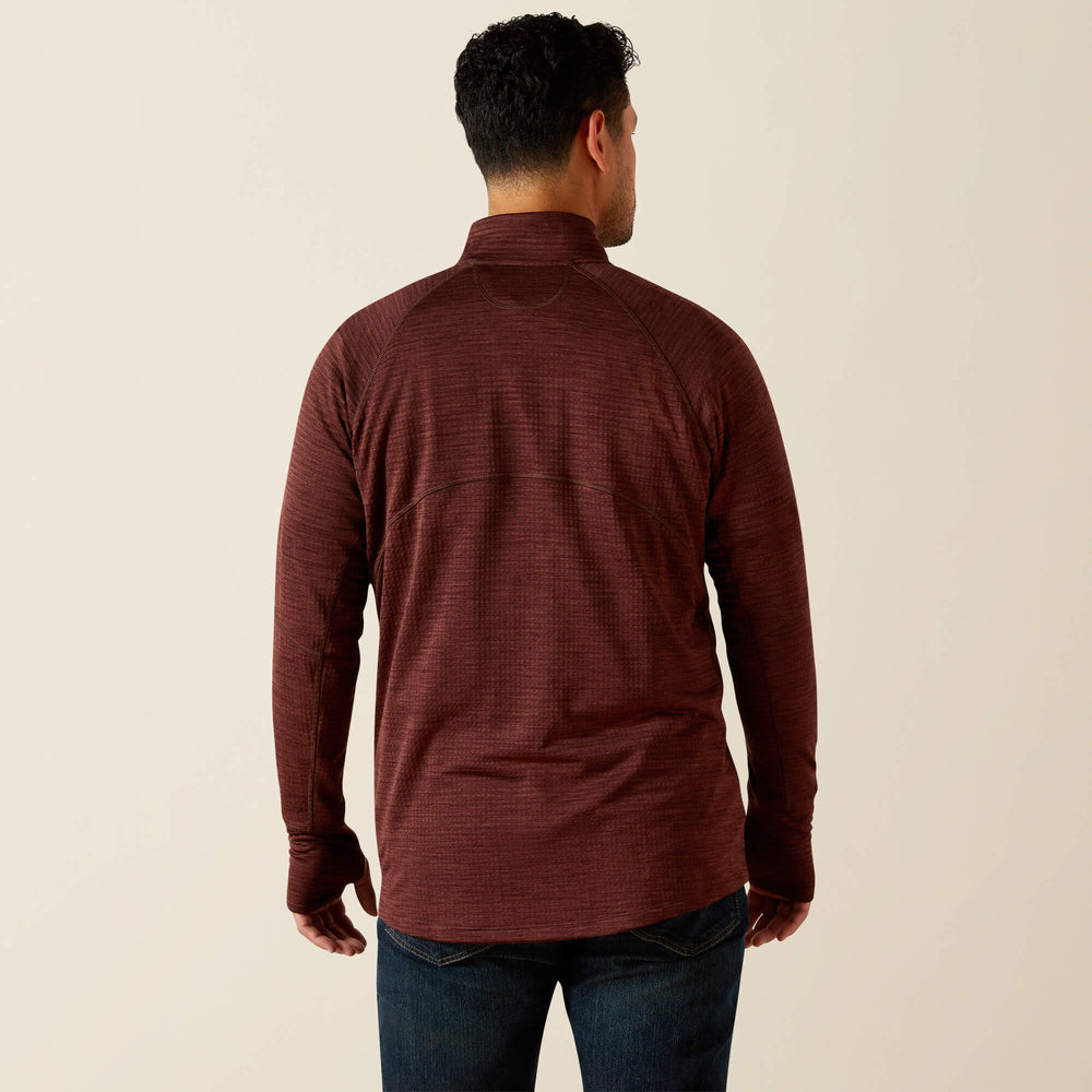 Rebar Gridwork Baselayer 1/4 Zip T-Shirt Men - BITTER CHOCOLATE