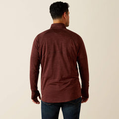 Rebar Gridwork Baselayer 1/4 Zip T-Shirt Men - BITTER CHOCOLATE