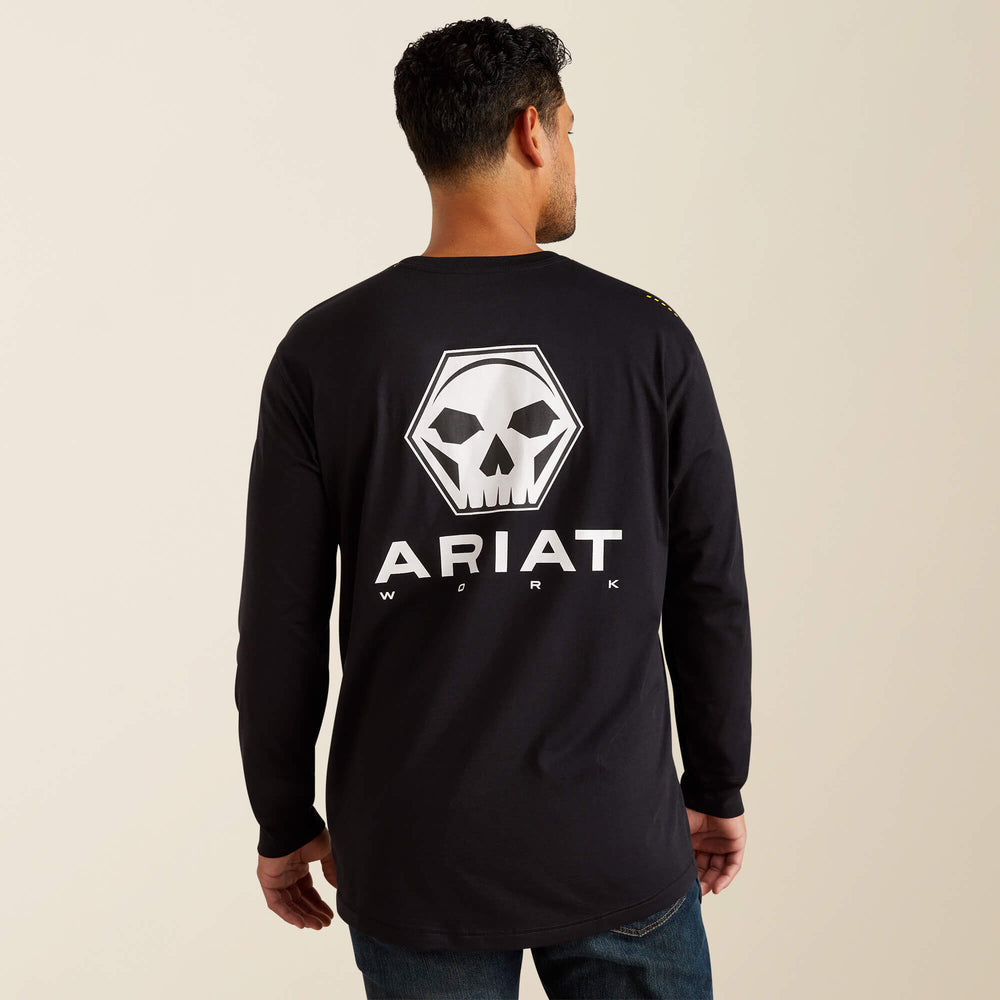 Rebar Workman Bolt Skull T-Shirt Men - BLACK