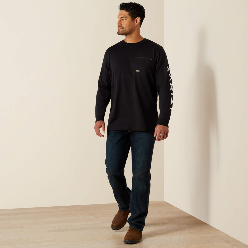 Rebar Workman Bolt Skull T-Shirt Men - BLACK