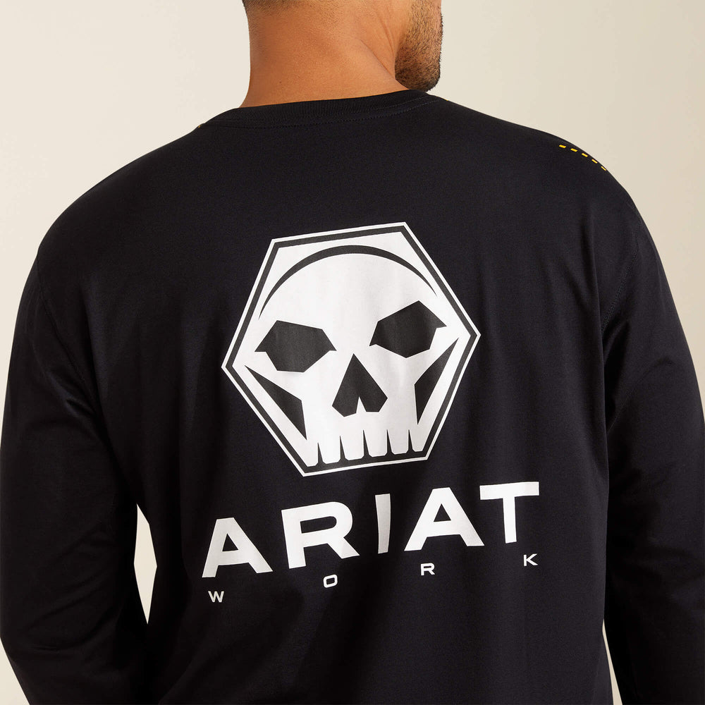 Rebar Workman Bolt Skull T-Shirt Men - BLACK