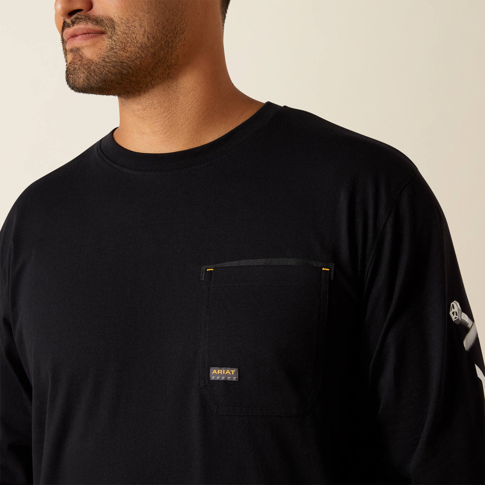 Rebar Workman Bolt Skull T-Shirt Men - BLACK