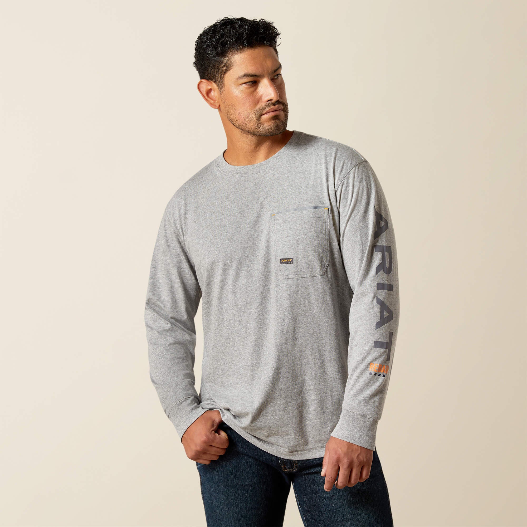 Rebar Workman Logo T-Shirt Men - HEATHER GREY