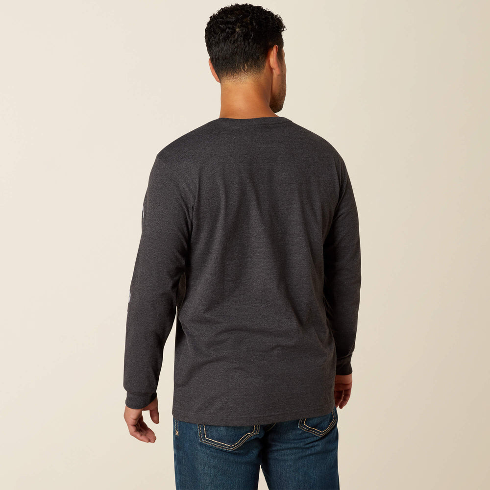 Rebar Cotton Strong Standard Logo Pocket T-Shirt Men - CHARCOAL HEATHER/ALLOY