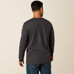 Rebar Cotton Strong Standard Logo Pocket T-Shirt Men - CHARCOAL HEATHER/ALLOY