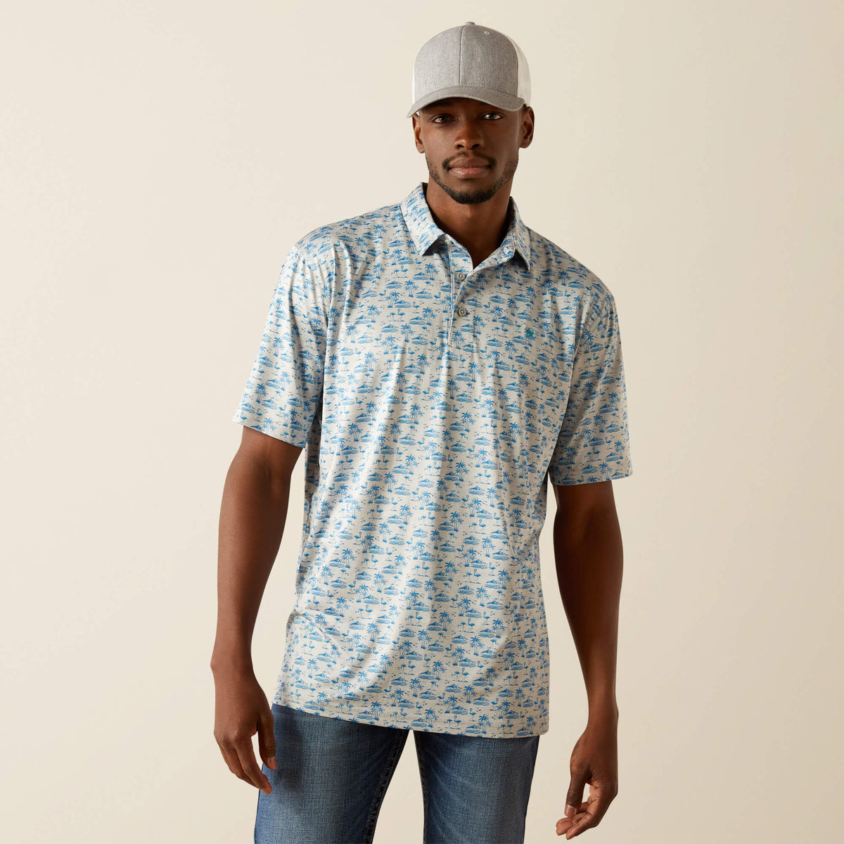 Charger 2.0 Printed Polo Men - GREY HEATHER