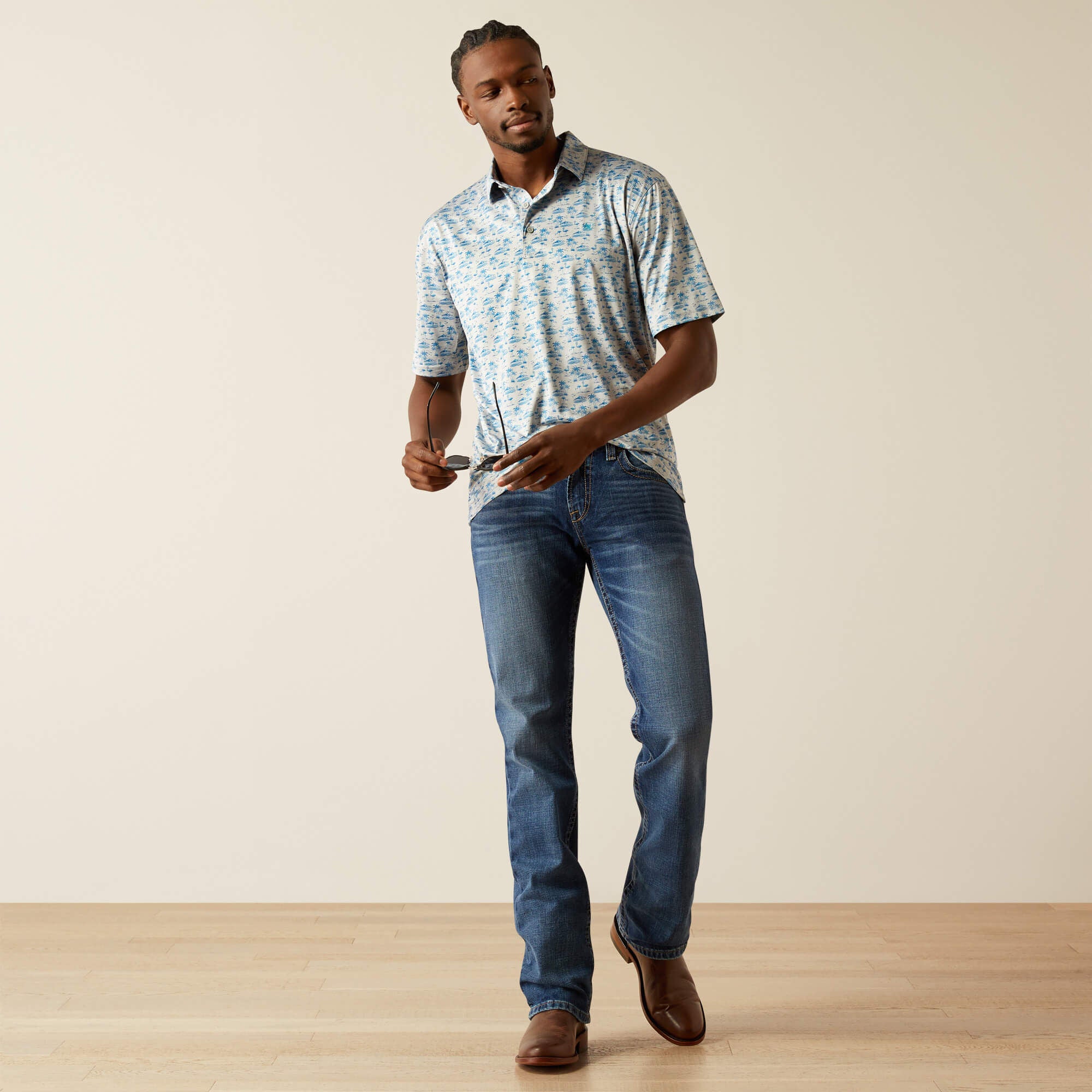 Charger 2.0 Printed Polo Men - GREY HEATHER