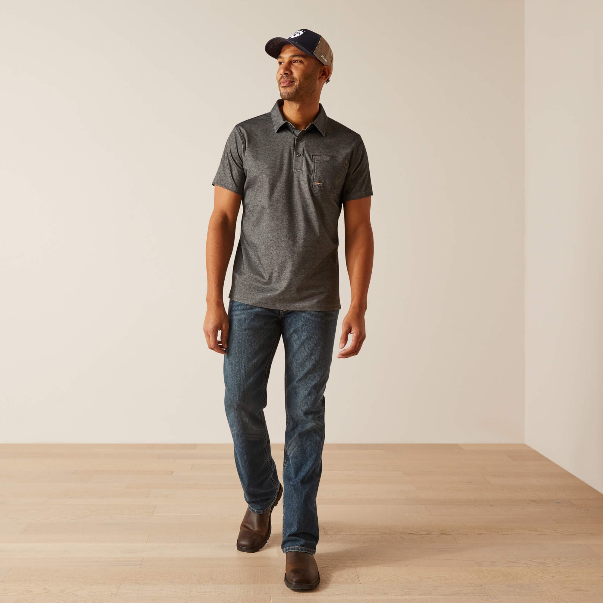 Rebar Foreman Polo Men - CHARCOAL HEATHER