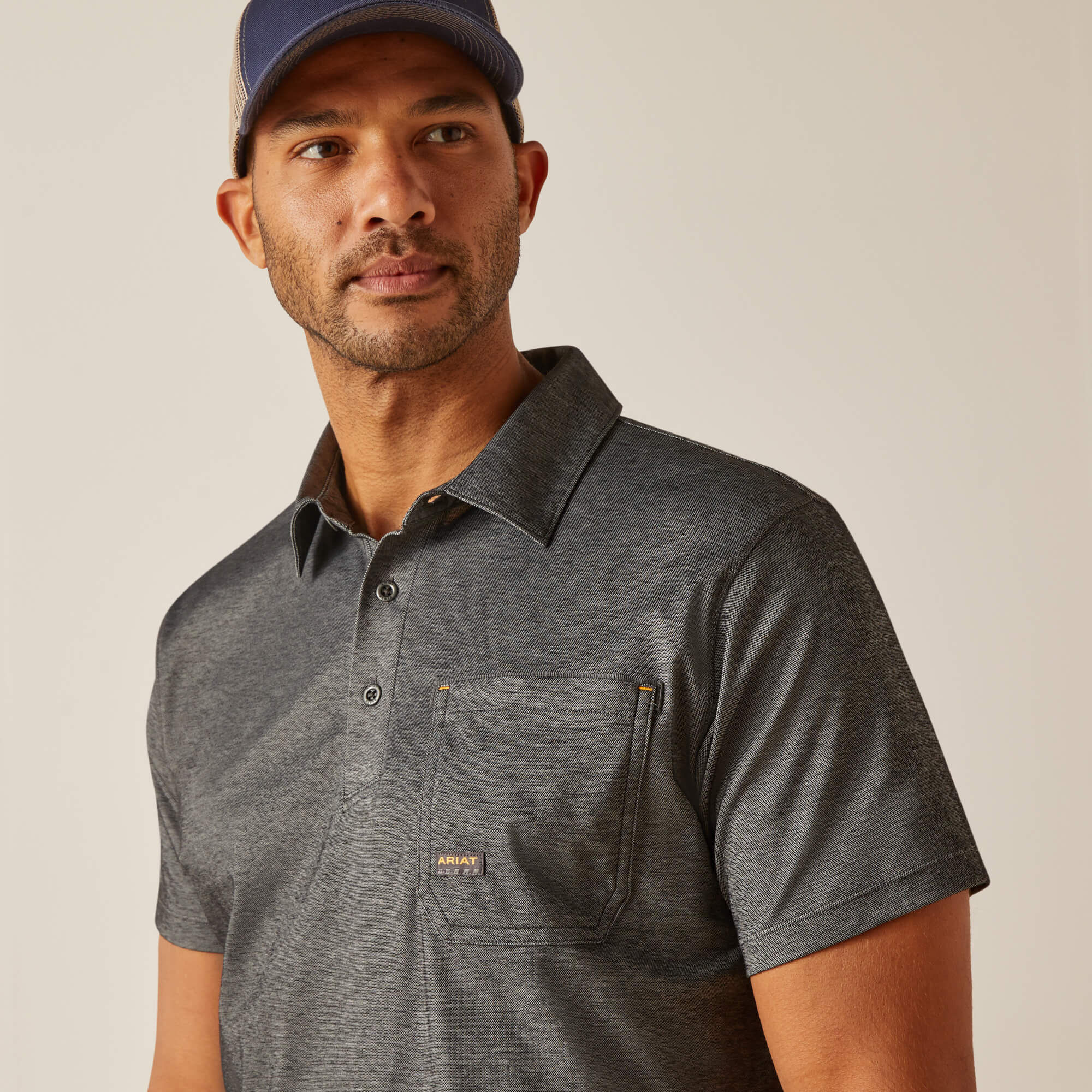 Rebar Foreman Polo Men - CHARCOAL HEATHER
