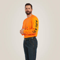 Rebar Cotton Strong Graphic T-Shirt Men - SAFETY ORANGE/BLACK