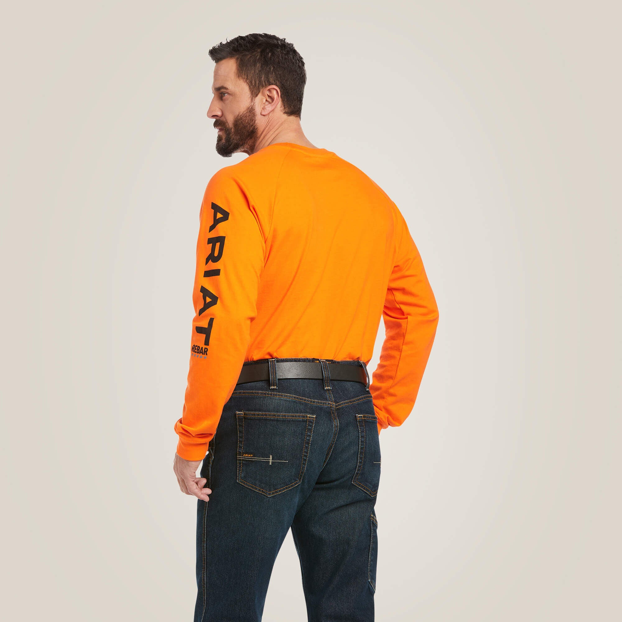 Rebar Cotton Strong Graphic T-Shirt Men - SAFETY ORANGE/BLACK