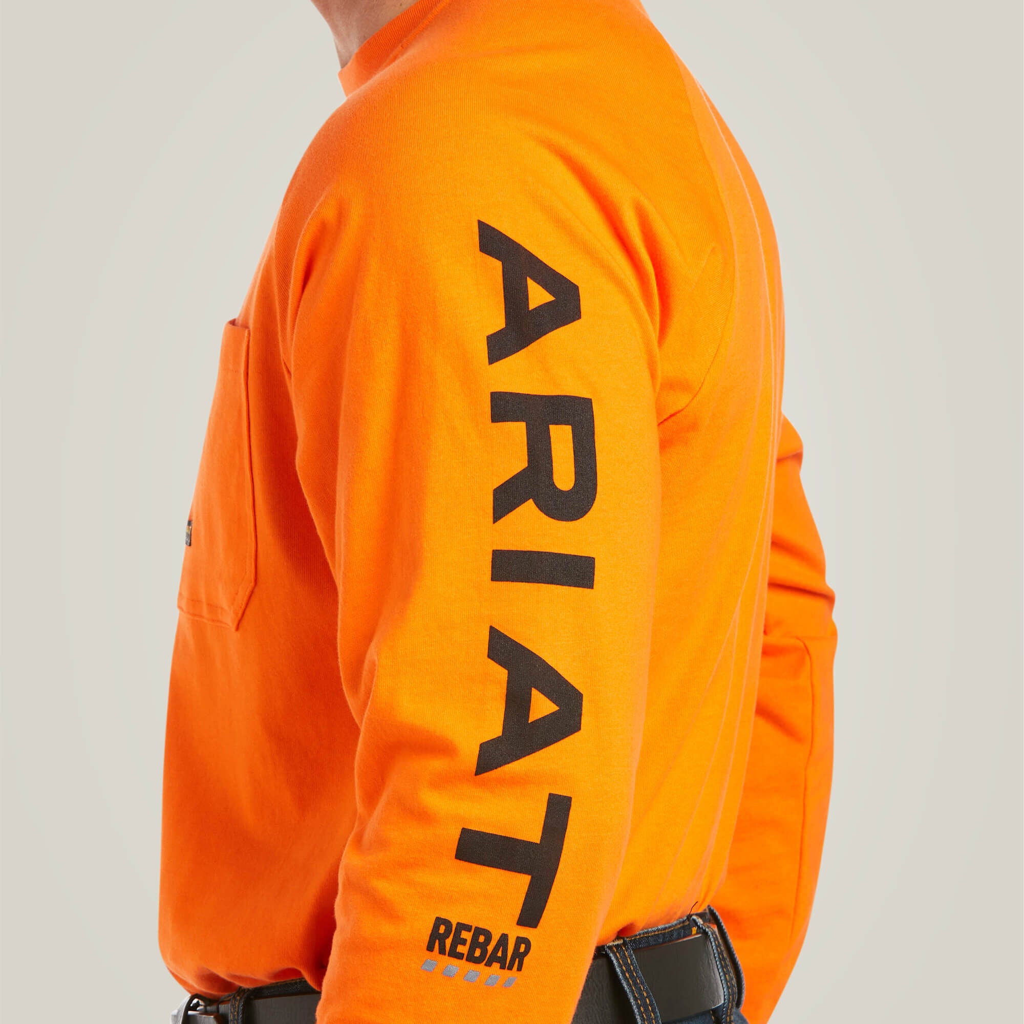 Rebar Cotton Strong Graphic T-Shirt Men - SAFETY ORANGE/BLACK