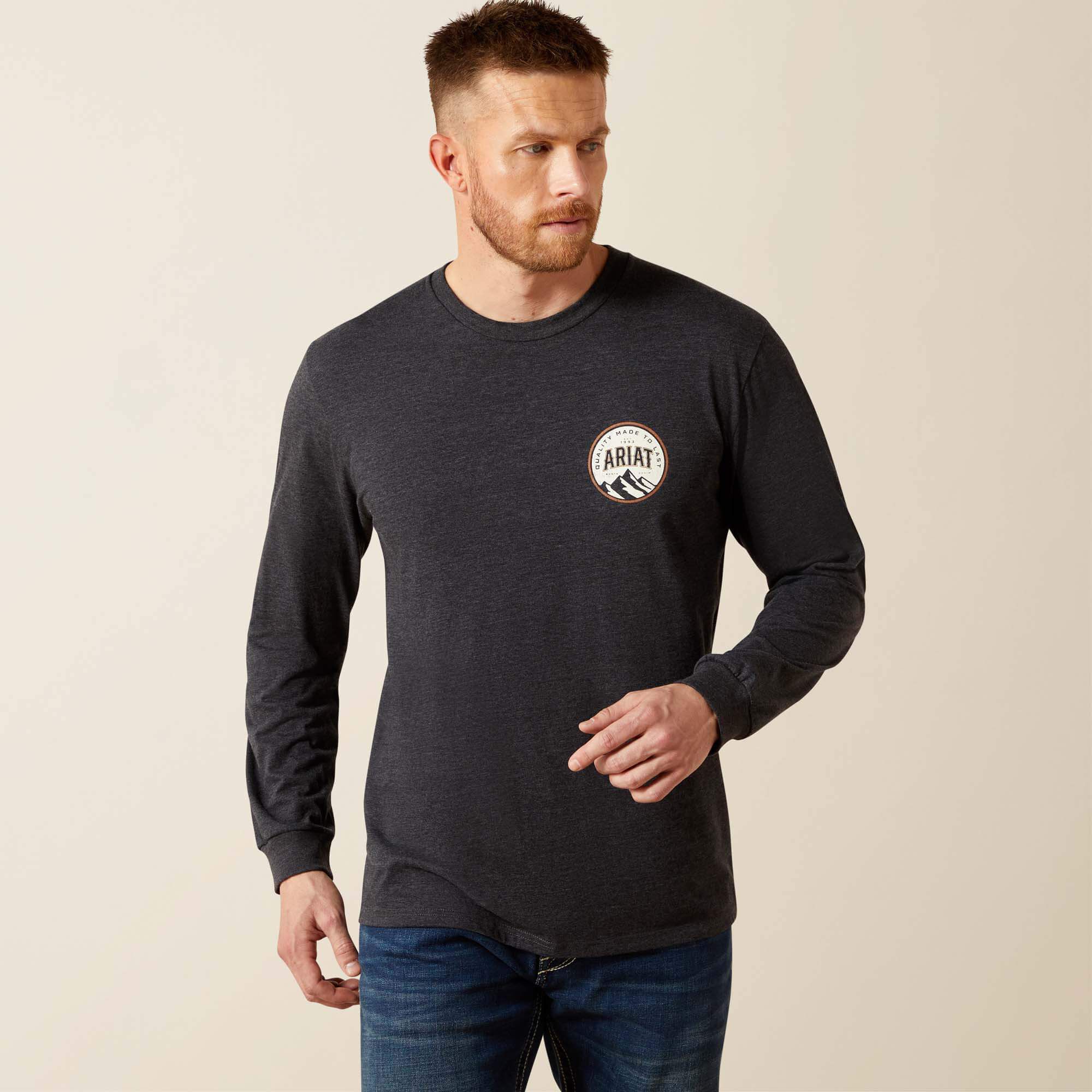Ariat Circle A T-Shirt Men - CHARCOAL HEATHER