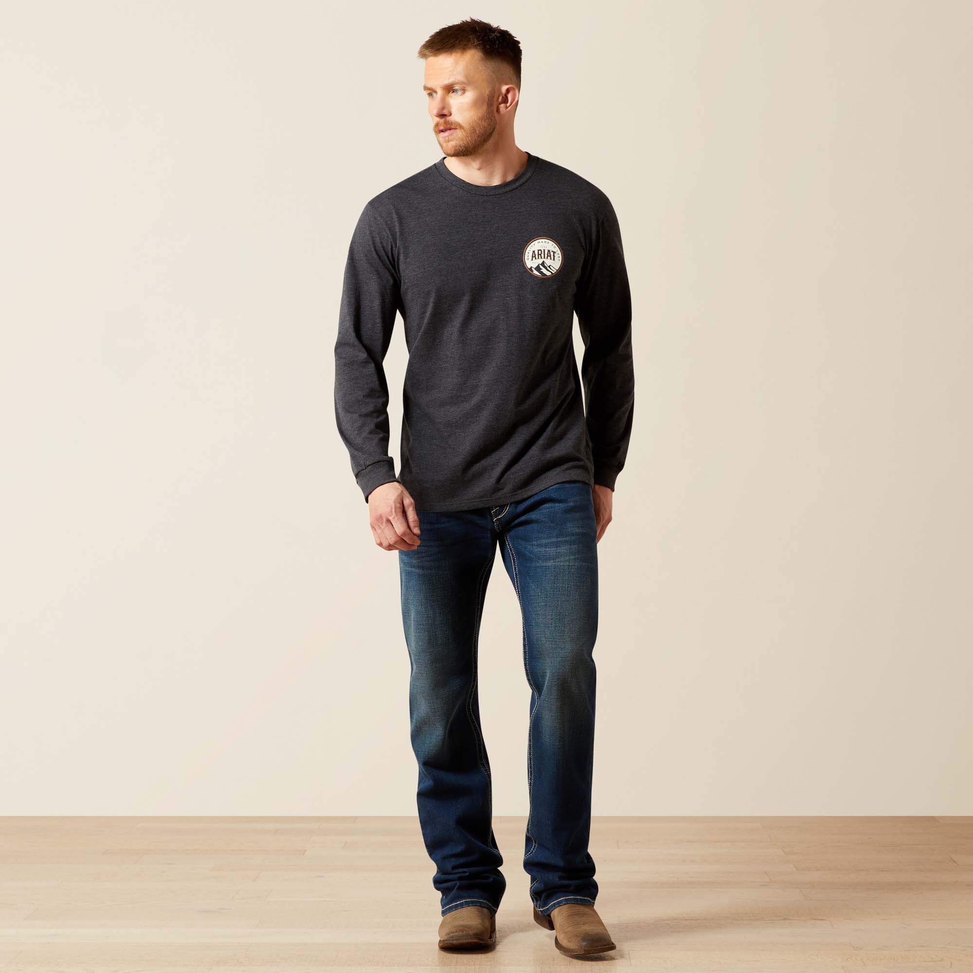 Ariat Circle A T-Shirt Men - CHARCOAL HEATHER
