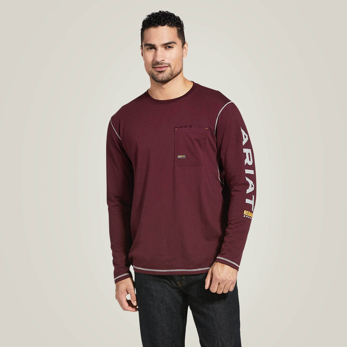 Rebar Workman Logo T-Shirt Men - MALBEC