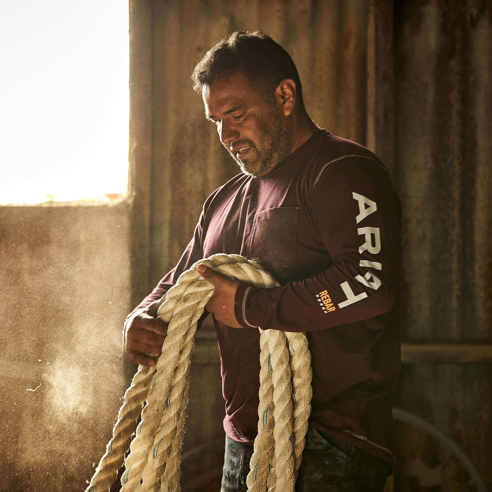 Rebar Workman Logo T-Shirt Men - MALBEC