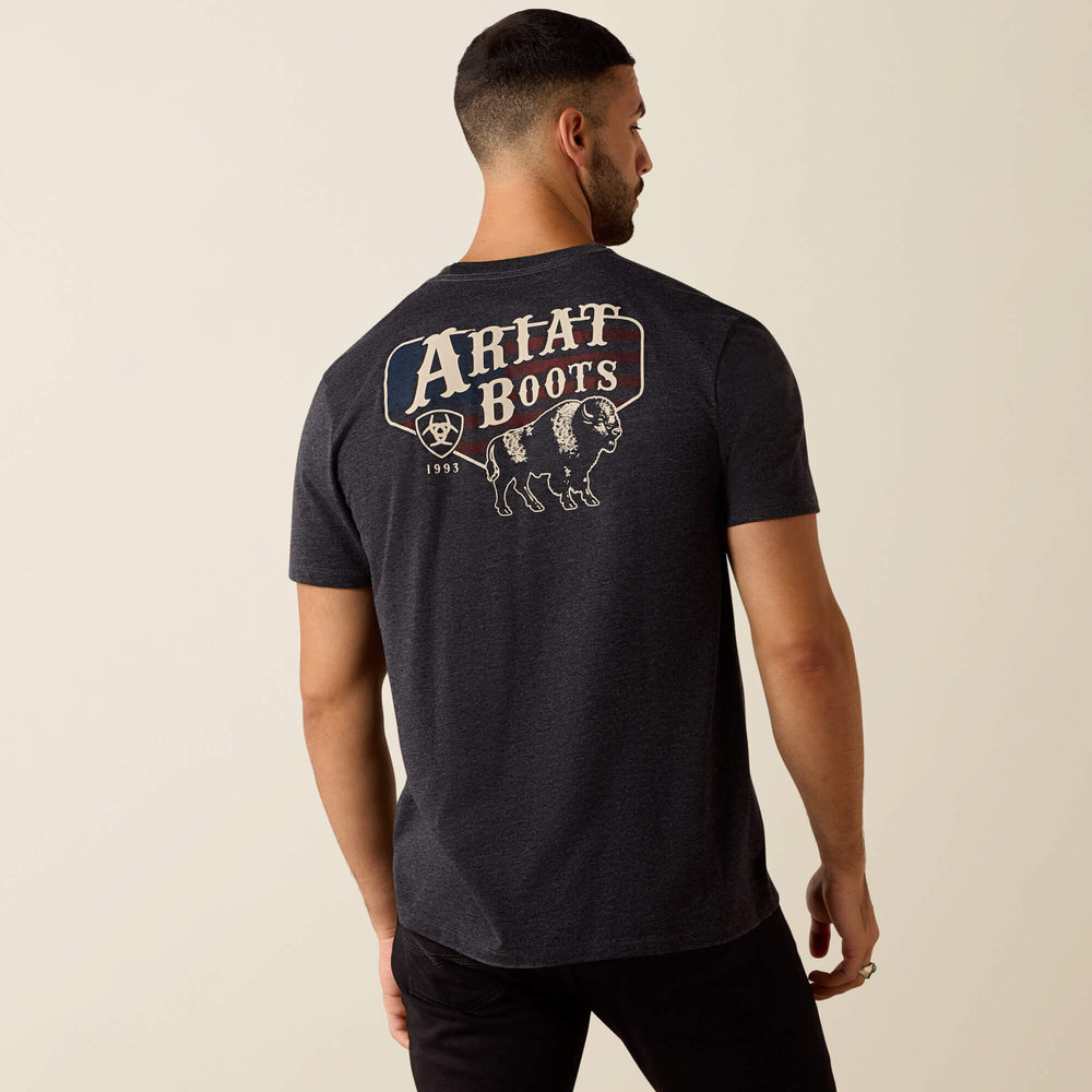 Ariat American Bison Classic Fit T-Shirt Men - CHARCOAL HEATHER