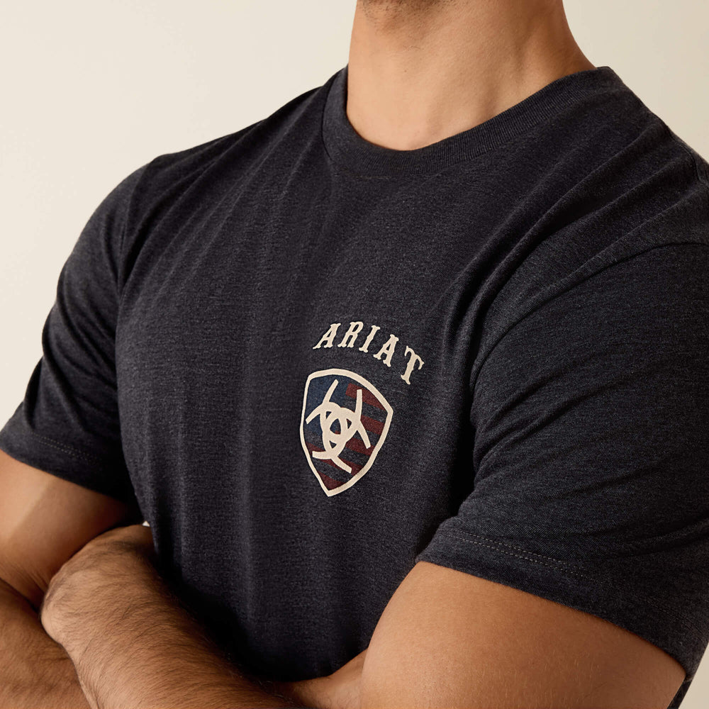 Ariat American Bison Classic Fit T-Shirt Men - CHARCOAL HEATHER