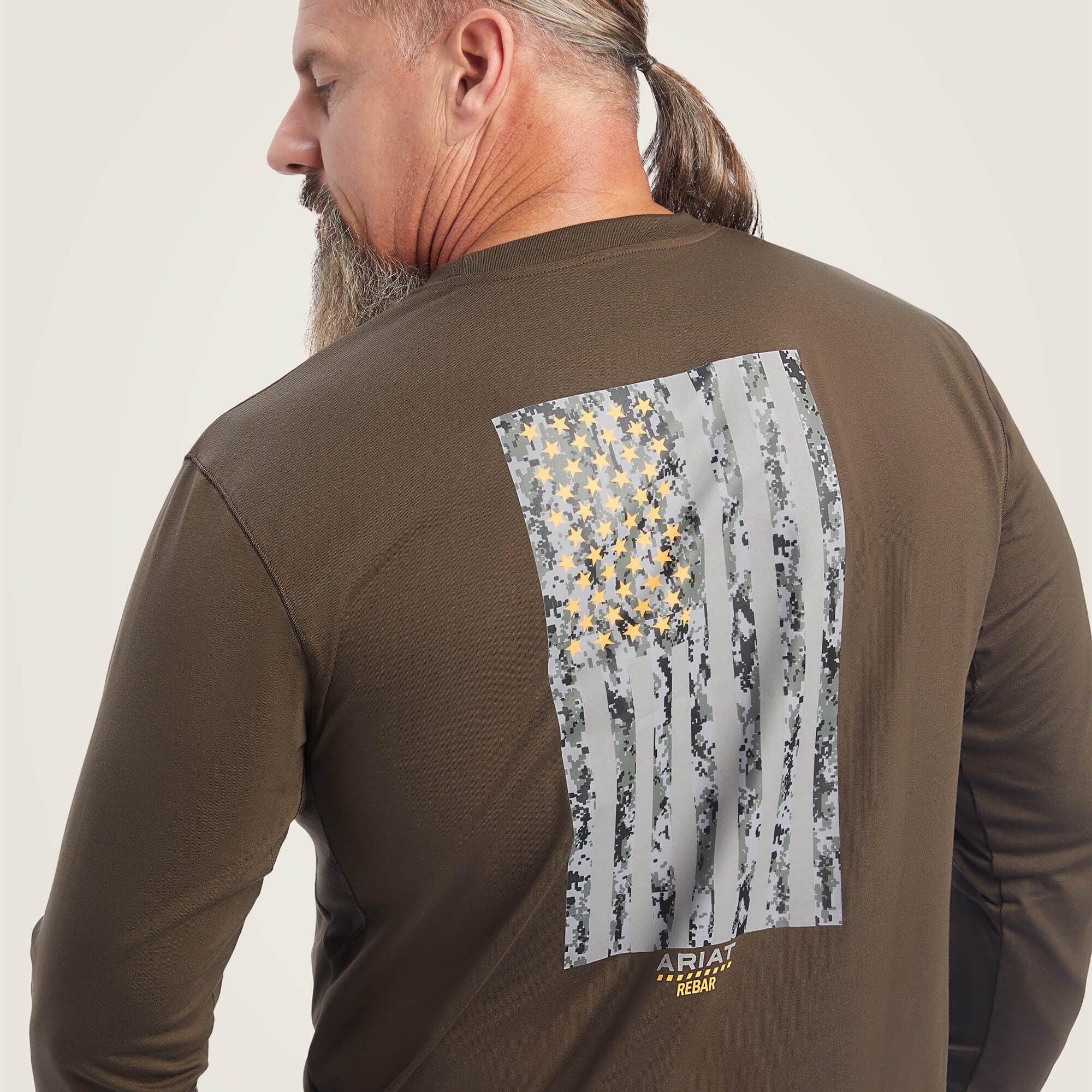Rebar Workman Reflective Flag Graphic T-Shirt Men - WREN