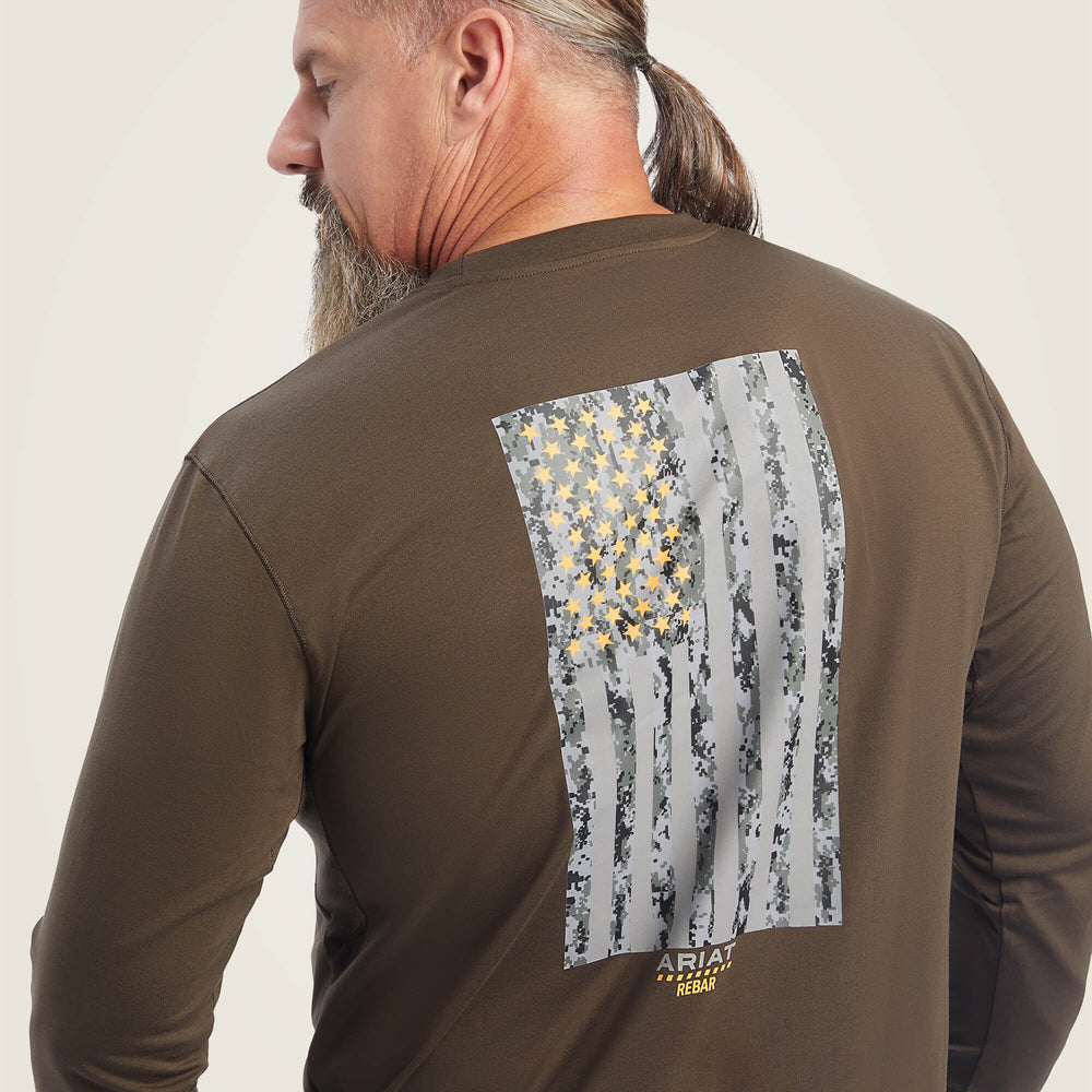 Rebar Workman Reflective Flag Graphic T-Shirt Men - WREN