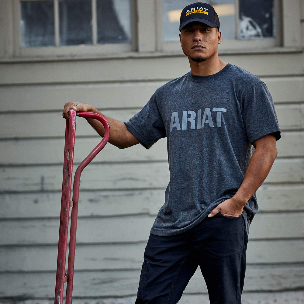 Rebar Cotton Strong Block Men - CHARCOAL HEATHER