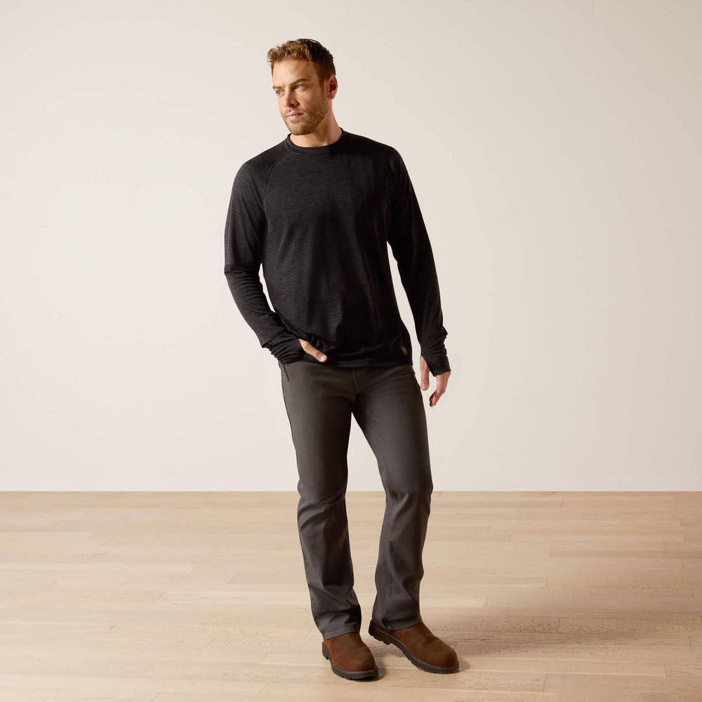 Rebar Gridwork Crewneck T-Shirt Men - BLACK