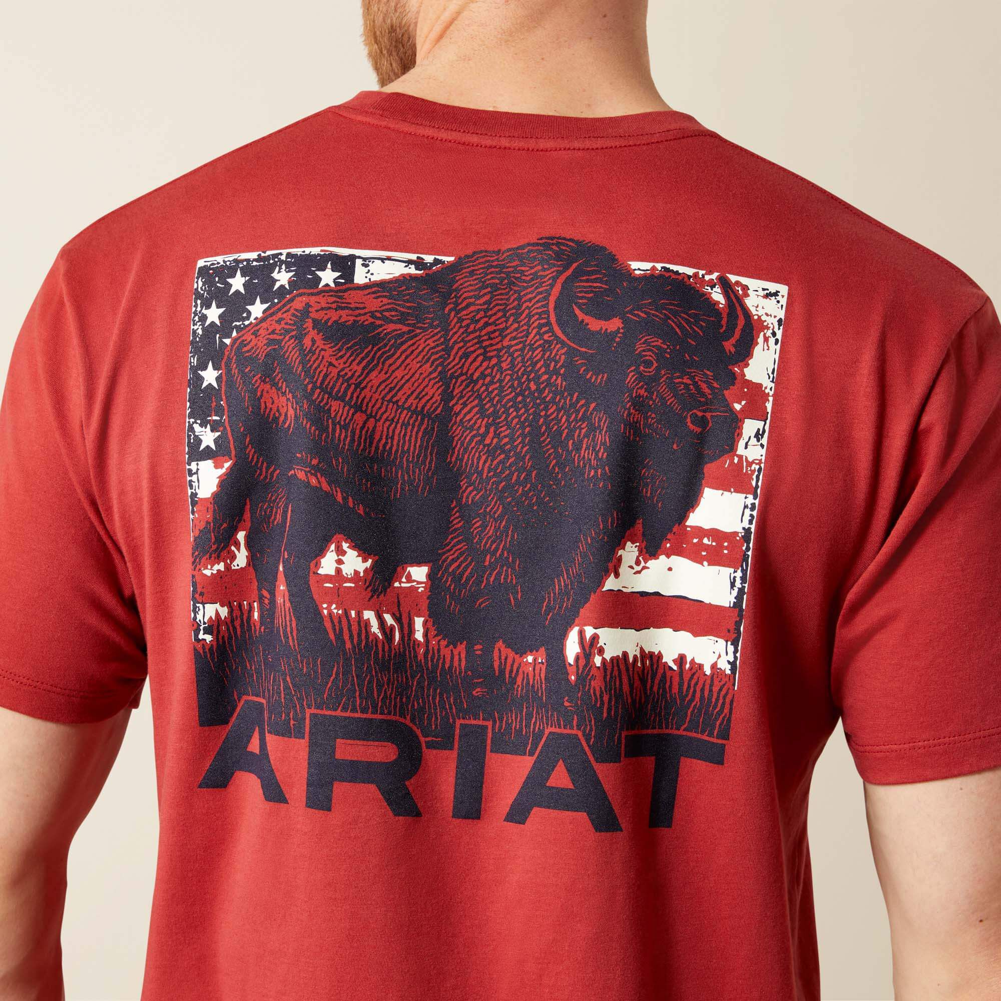 Ariat Buffalo Flag T-Shirt Men - BRICK RED