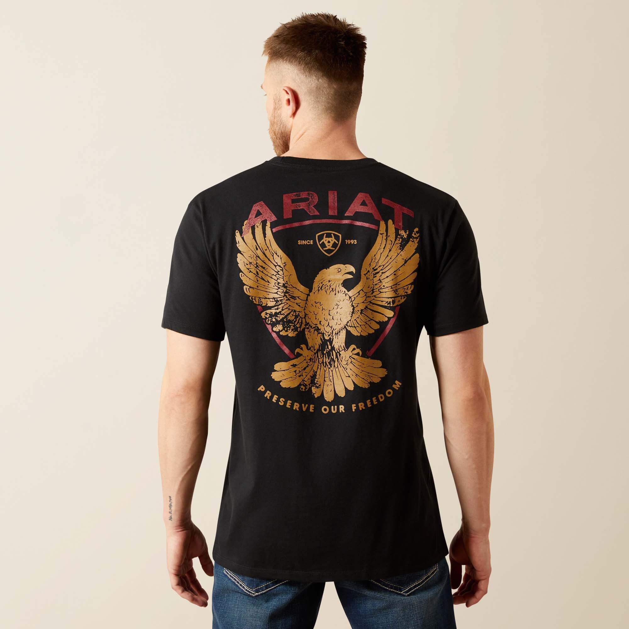 Ariat Rustic Eagle T-Shirt Men - BLACK
