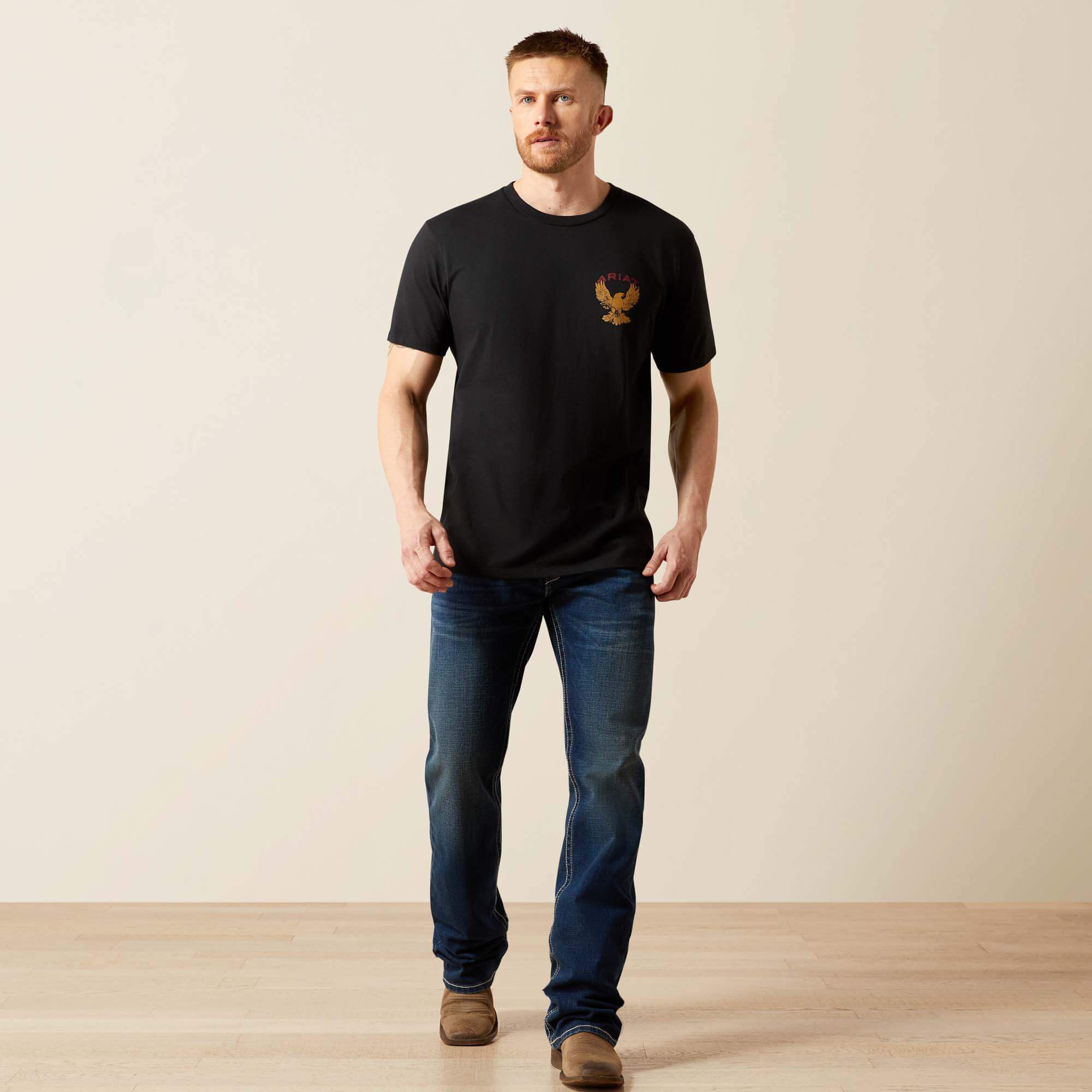 Ariat Rustic Eagle T-Shirt Men - BLACK