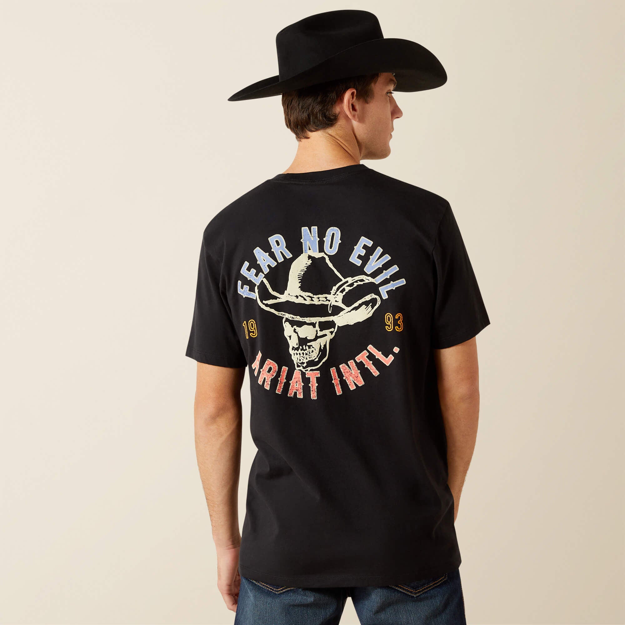Ariat Stitched Skull T-Shirt Men - BLACK