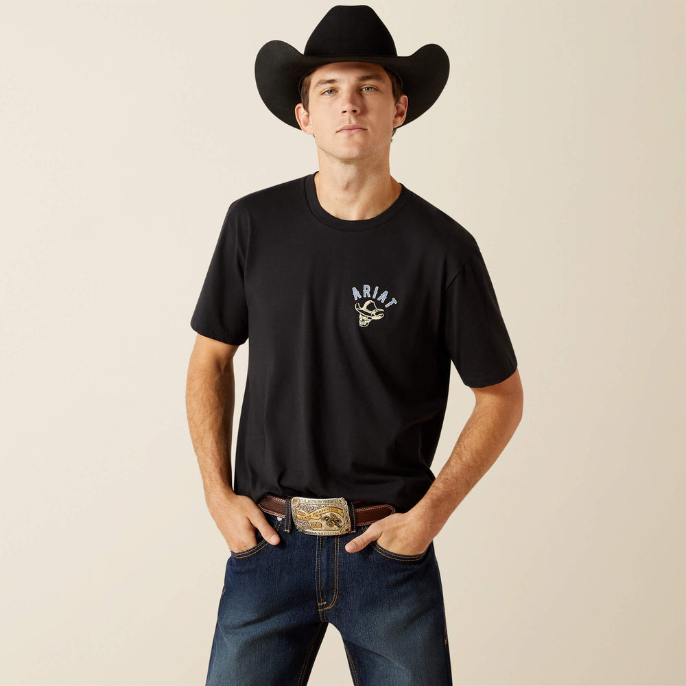 Ariat Stitched Skull T-Shirt Men - BLACK